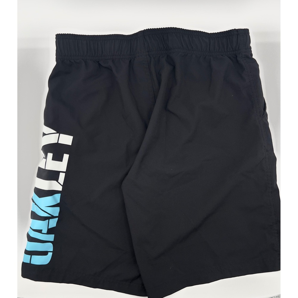 Oakley Gym Shorts Black Athletic Performance Graphic With Pockets Mens 33 0427